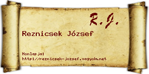 Reznicsek József névjegykártya